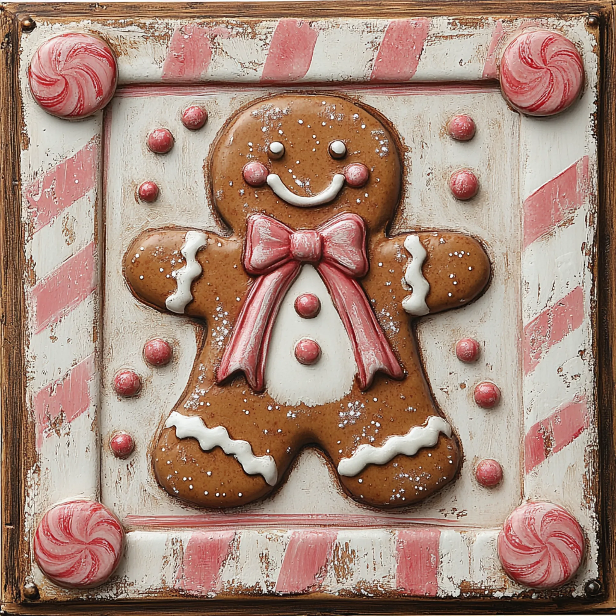 10" x 10" Pastel Gingerbread Sign TTE-109