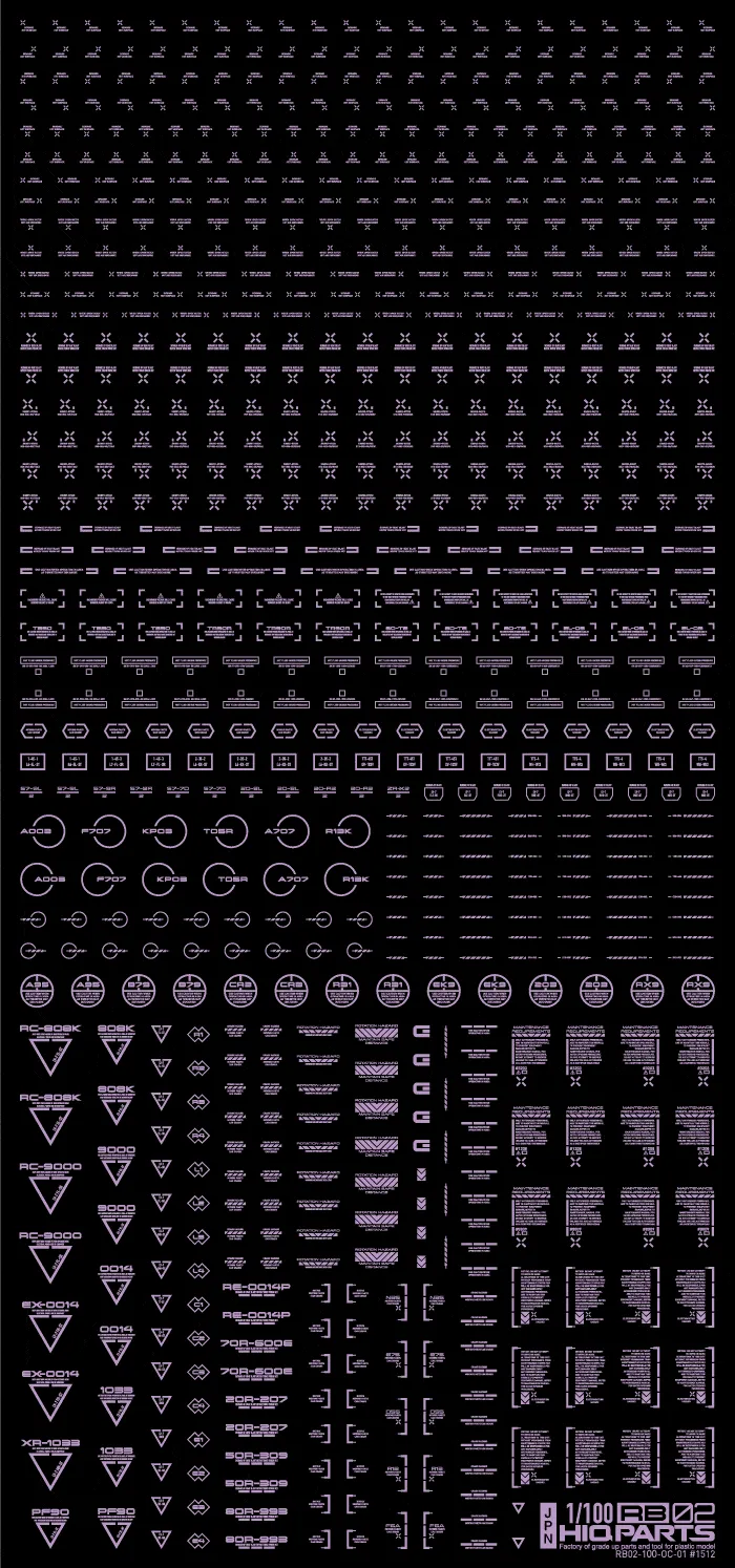 1/100 RB02 Caution Decal Pastel Violet(1pc)