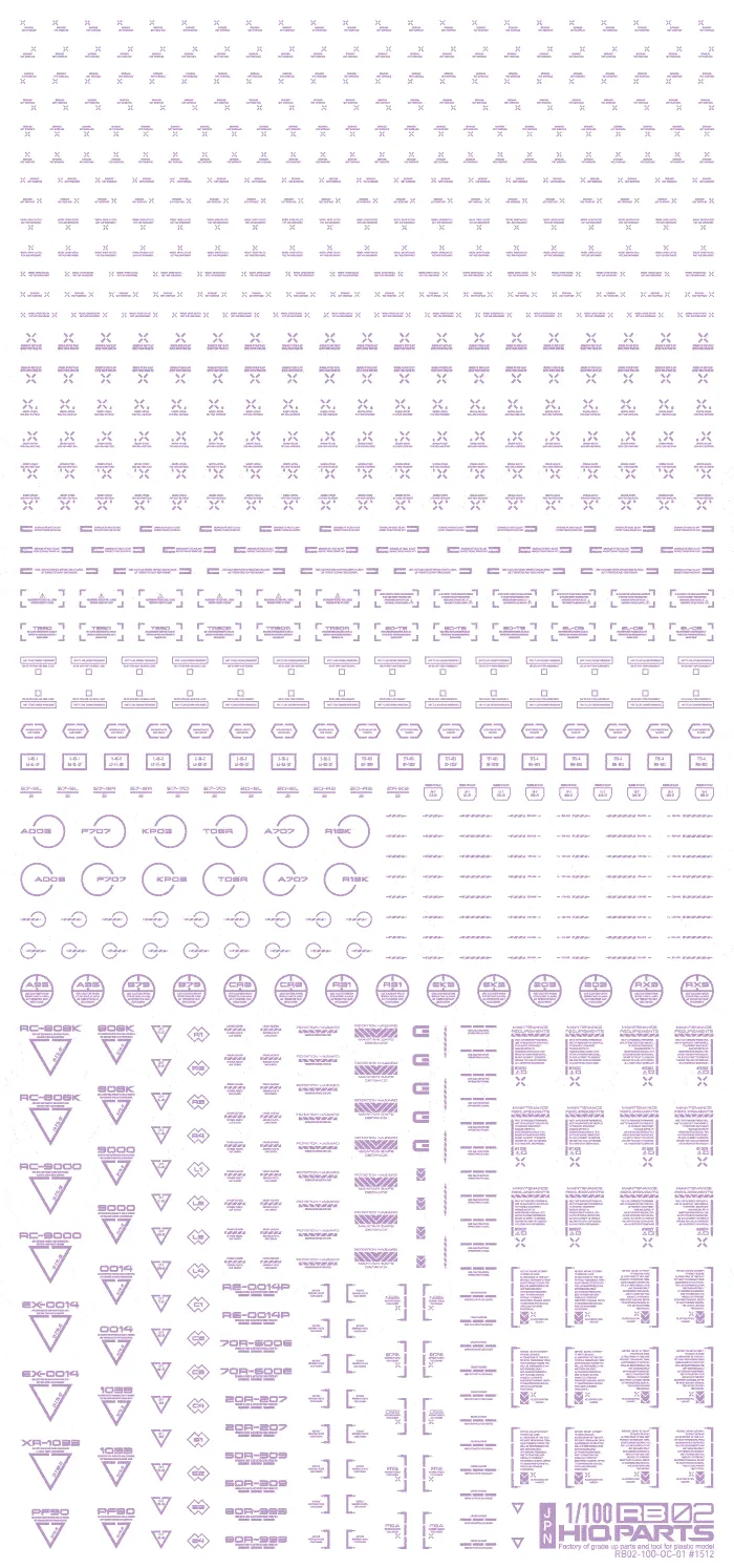 1/100 RB02 Caution Decal Pastel Violet(1pc)