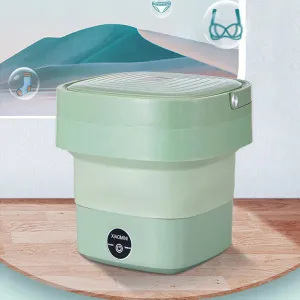 1.8L Portable Mini Foldable Washing Machine with Spinner, Ultrasonic Turbine Washing Machine, Portable Turbo Washer for Travel, Foldable Bucket Type Laundry Clothes Washer, Lightweight Collapsible Bucket Washing Machine