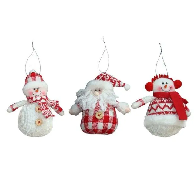 3 PCS Christmas Cute Decoration Hanging Pendant Christmas Tree Decoration