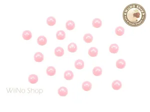 4mm Peach Candy Half Round Flat Back Acrylic Cabochon Nail Art- 15 pcs