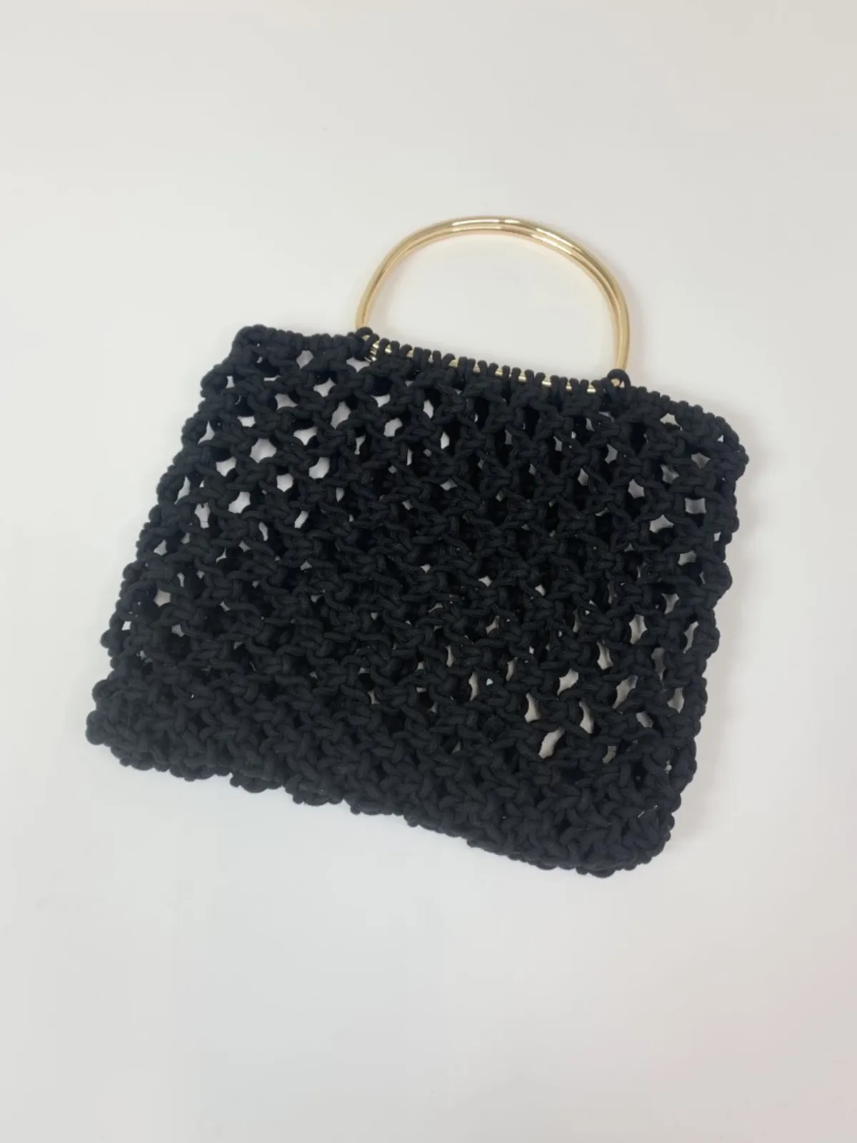 Allegra Crochet Tote Bag / Black