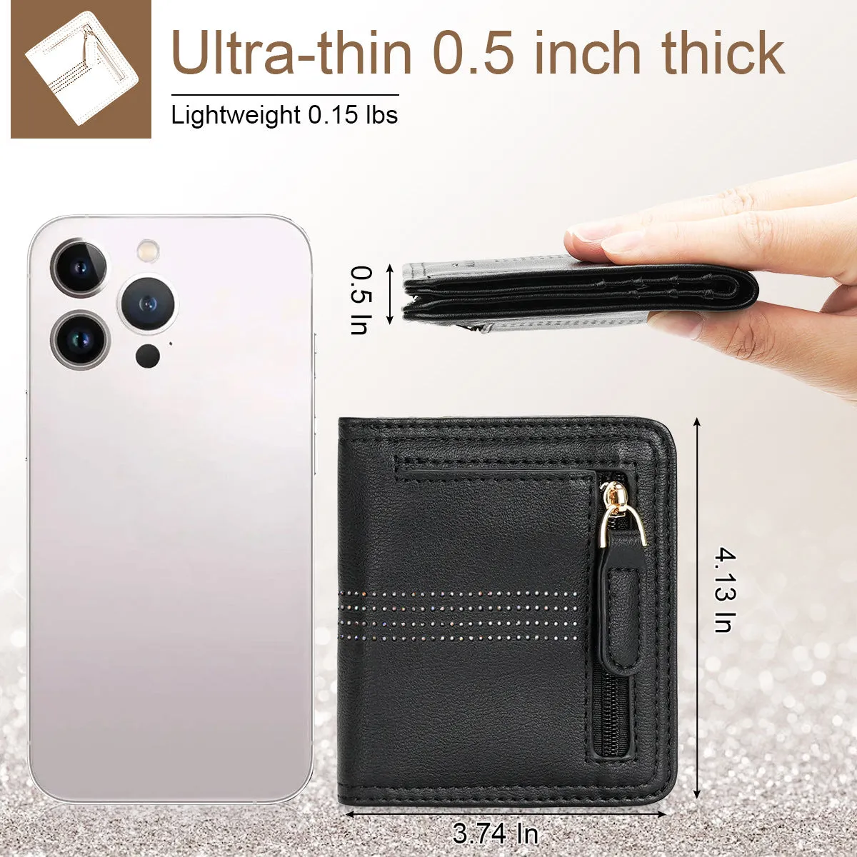 APHISON Ultra Slim RFID Small Womens Wallet - 125