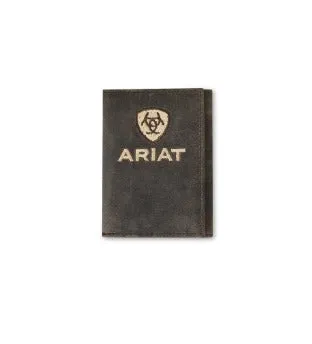 Ariat Crazy Horse Brown Leather Trifold Wallet