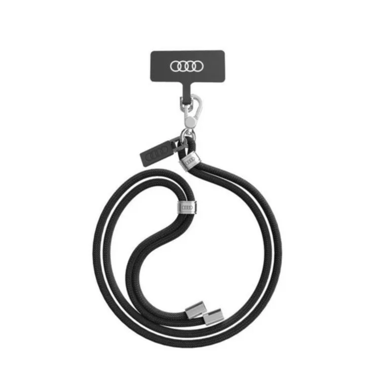 Audi - (120cm) Universal Necklace Nylon lanyard with metal ends for protective case   1x insert (AU-CBL6-R8/D1-BK) - Black