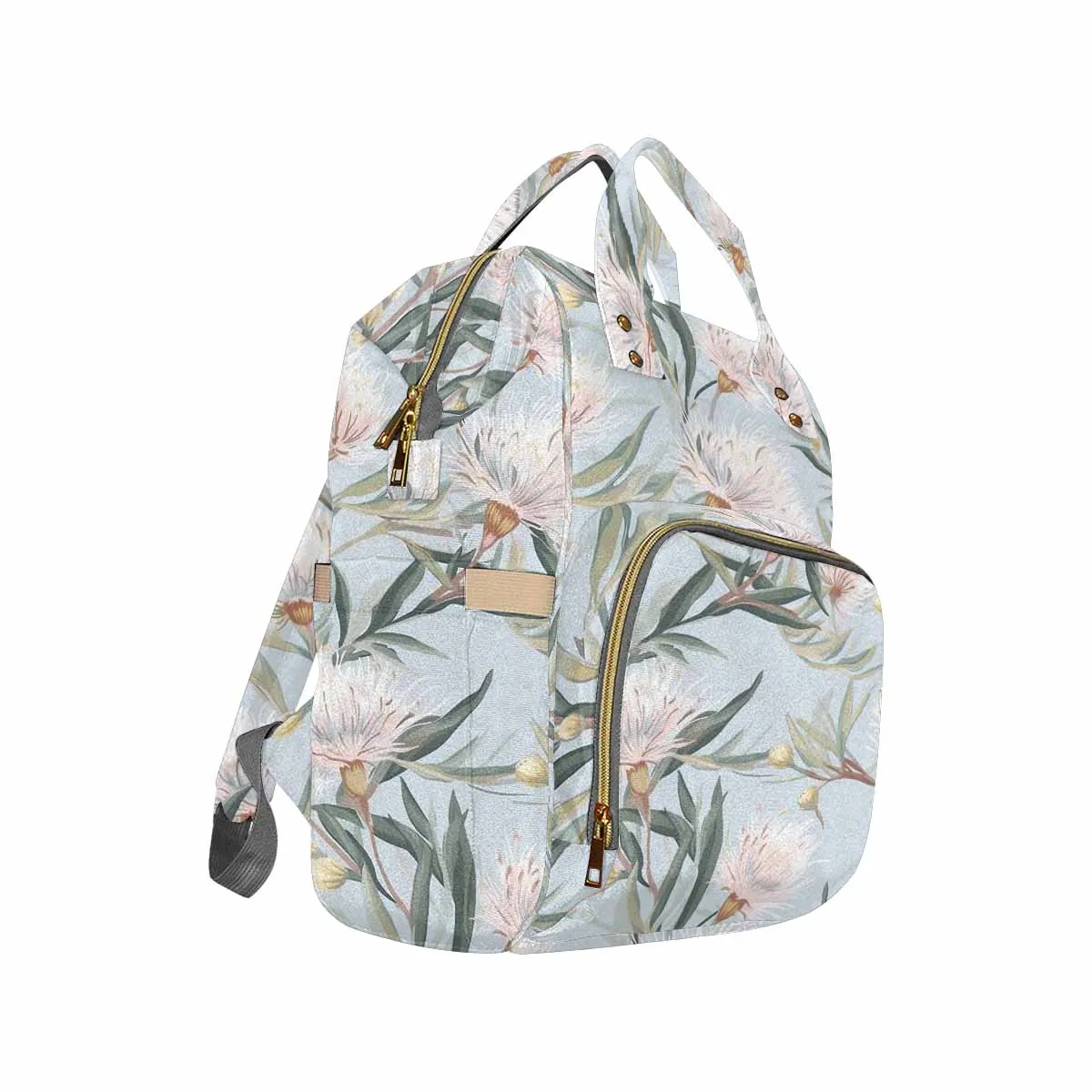 Australian Floral Blue  Diaper Bag Backpack