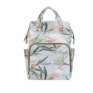 Australian Floral Blue  Diaper Bag Backpack