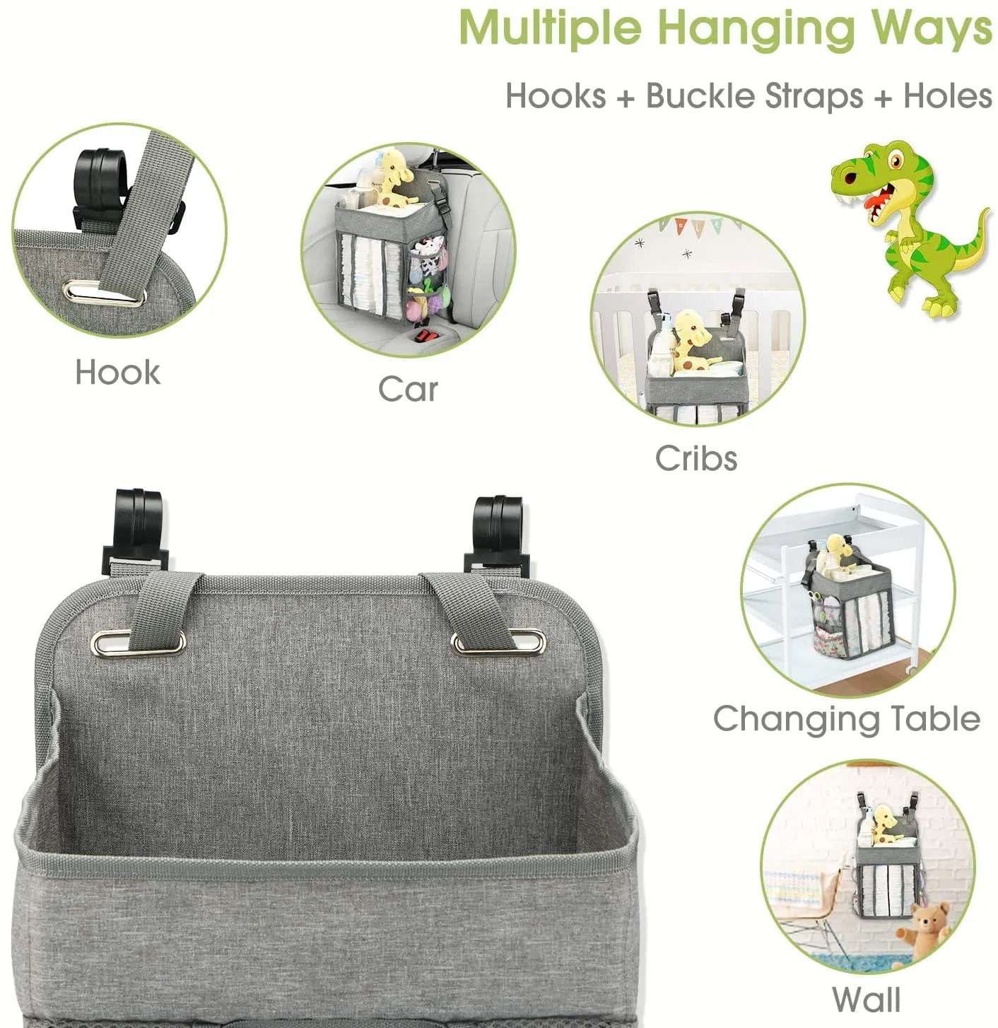 BabyCrib - Hanging Foldable Diaper Storage Bag Organizer