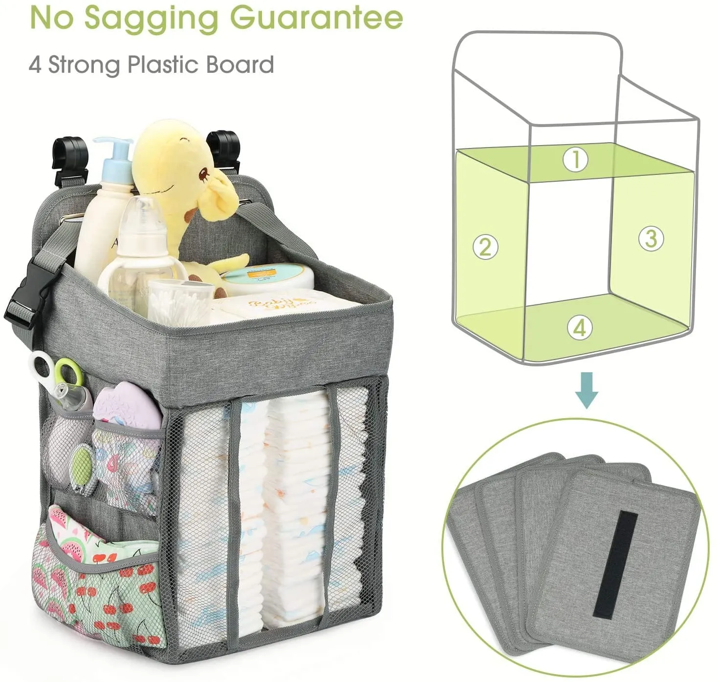 BabyCrib - Hanging Foldable Diaper Storage Bag Organizer