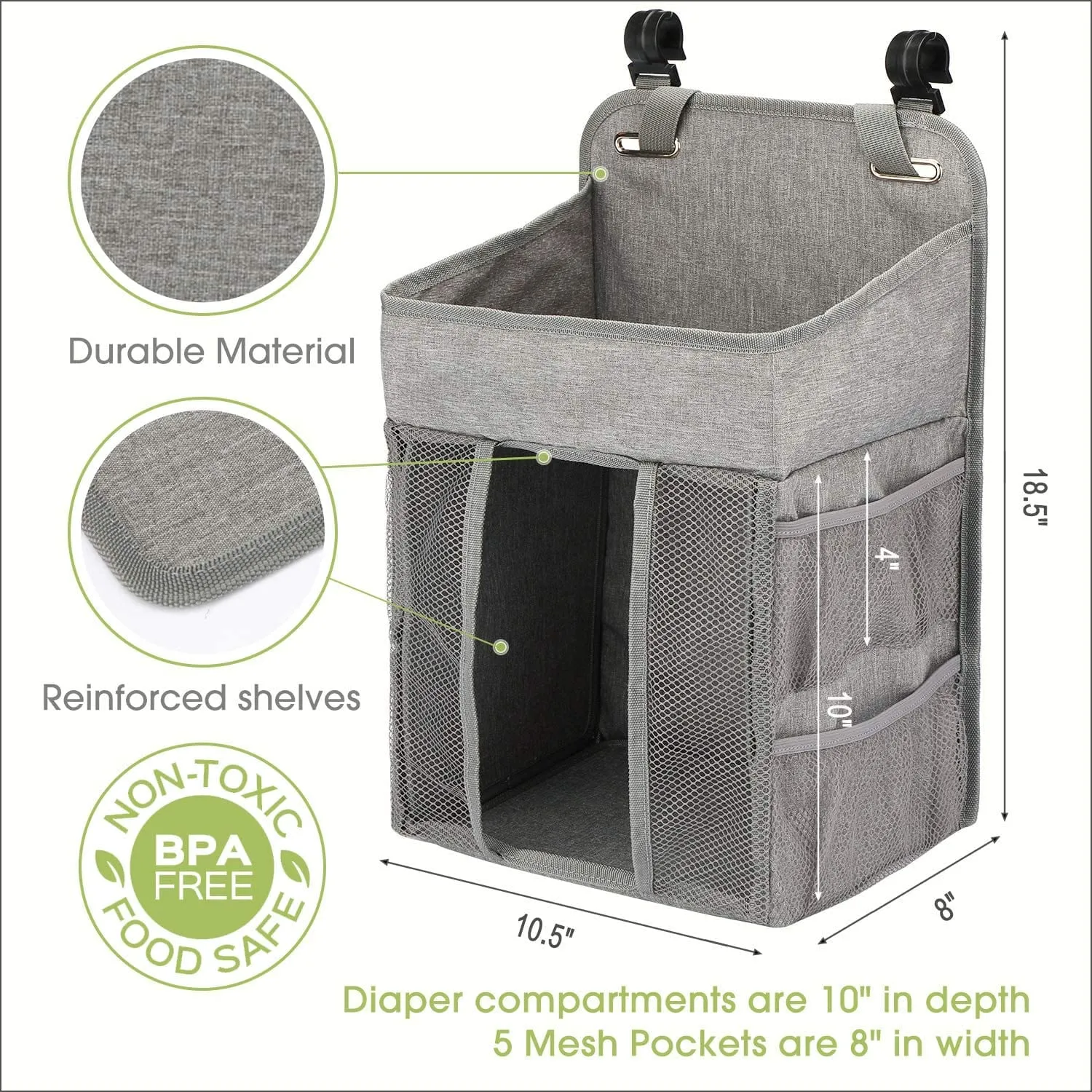 BabyCrib - Hanging Foldable Diaper Storage Bag Organizer