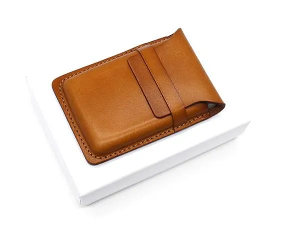 Badass Leather Mens Card Wallet Front Pocket Wallets Small Slim Wallet Change Wallet for Men