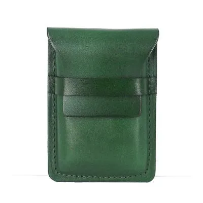 Badass Leather Mens Card Wallet Front Pocket Wallets Small Slim Wallet Change Wallet for Men