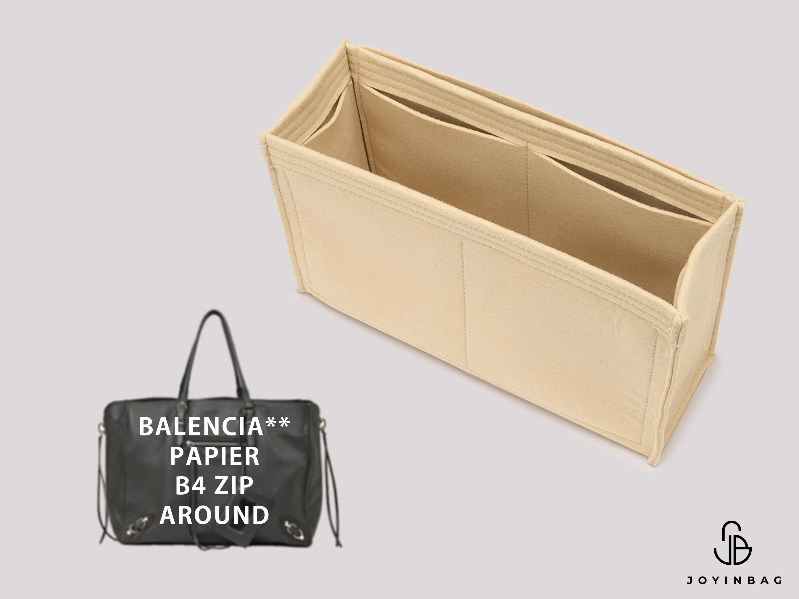 Balencia. Papier B4 Zip Around Bag Insert