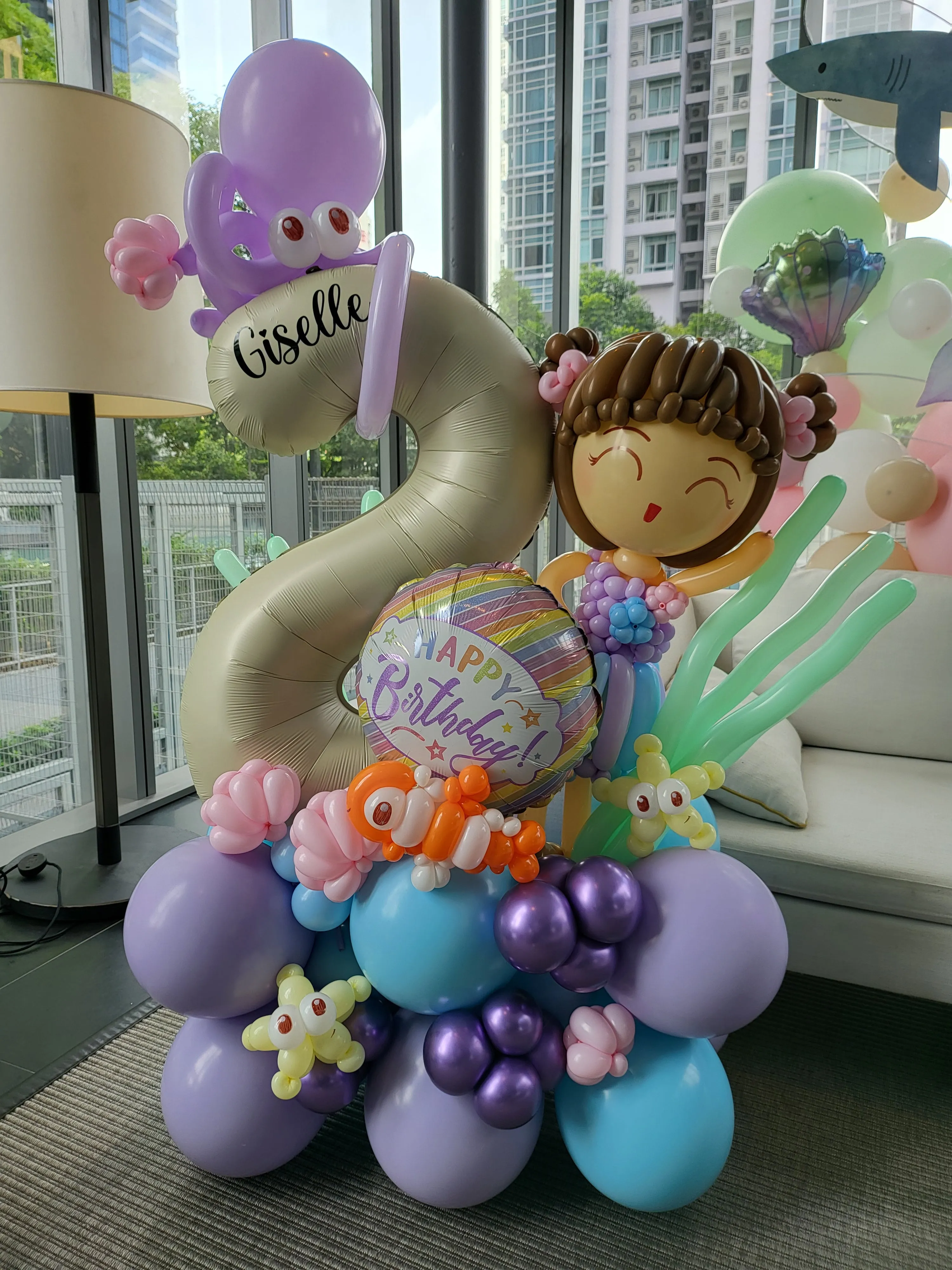 Balloon Marquee Underwater Pastel Themed 3D Balloon Display