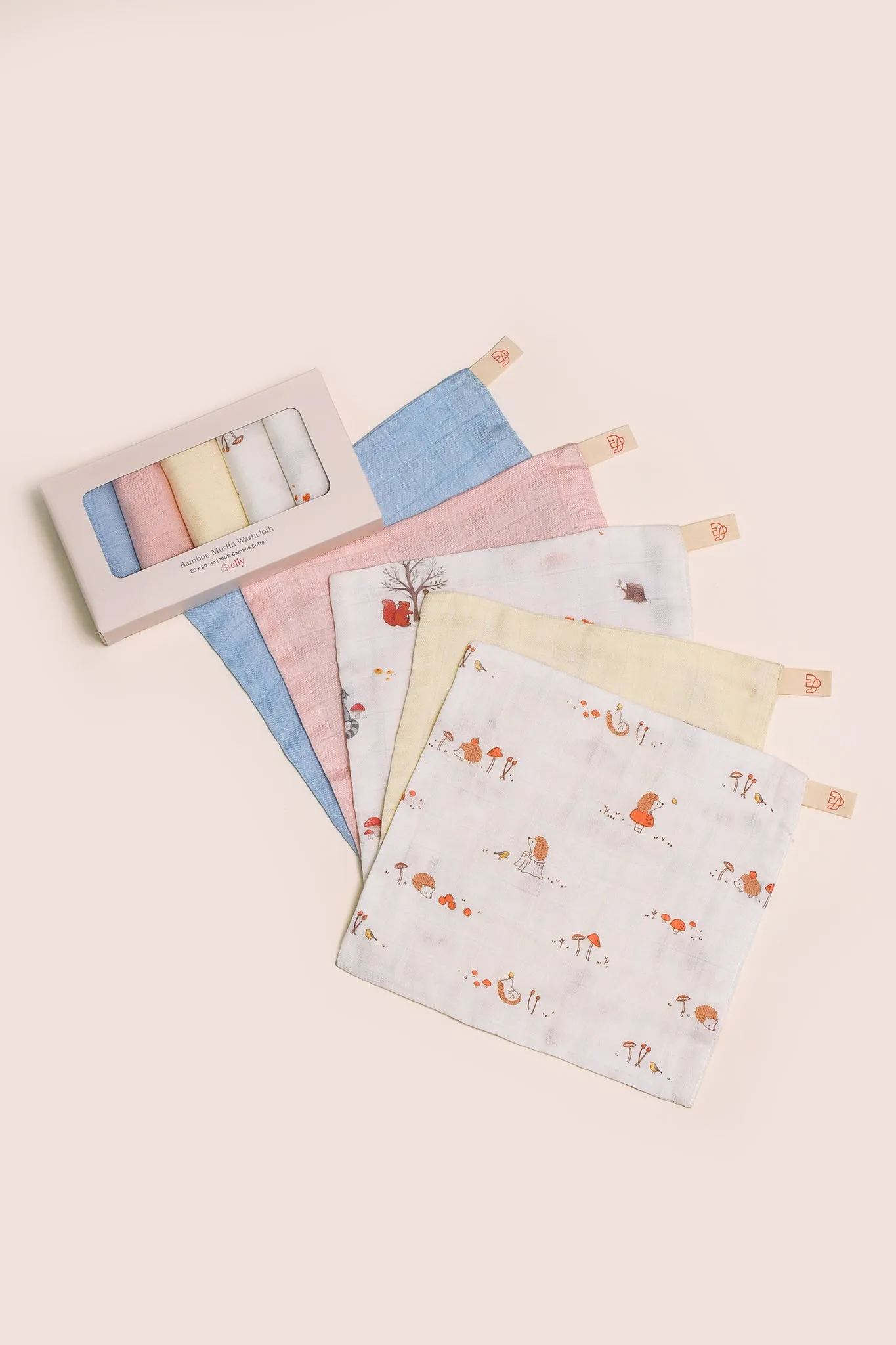 Bamboo Muslin Wash Cloth - Set of 5