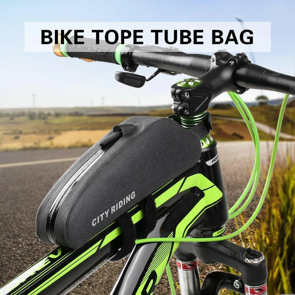 Bike Top Tube Bag Water Repellent Bike Front Tube Bag Bike Storage Bag Cycling Front Frame Pouch