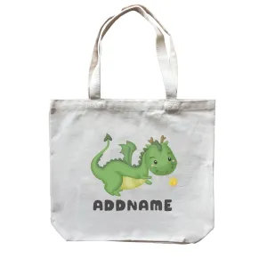 Birthday Royal Dragon Breathing Fire Addname Canvas Bag