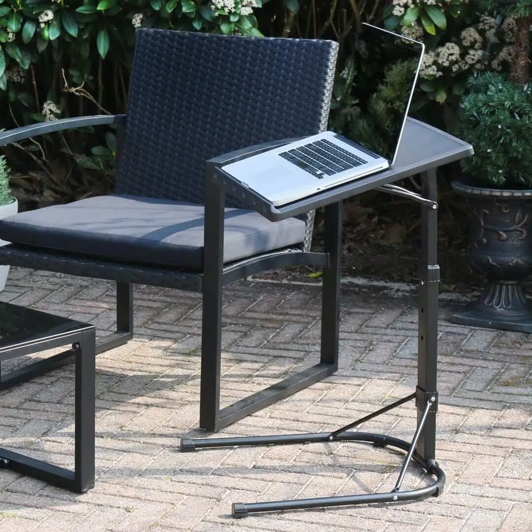 Black Laptop Stand Table Computer Desk Adjustable Height