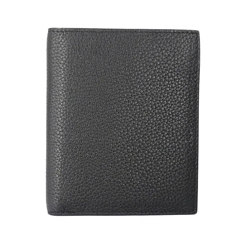 Black Leather Mens Slim Bifold Small Wallet Front Pocket Wallet billfold Small Wallet for Men