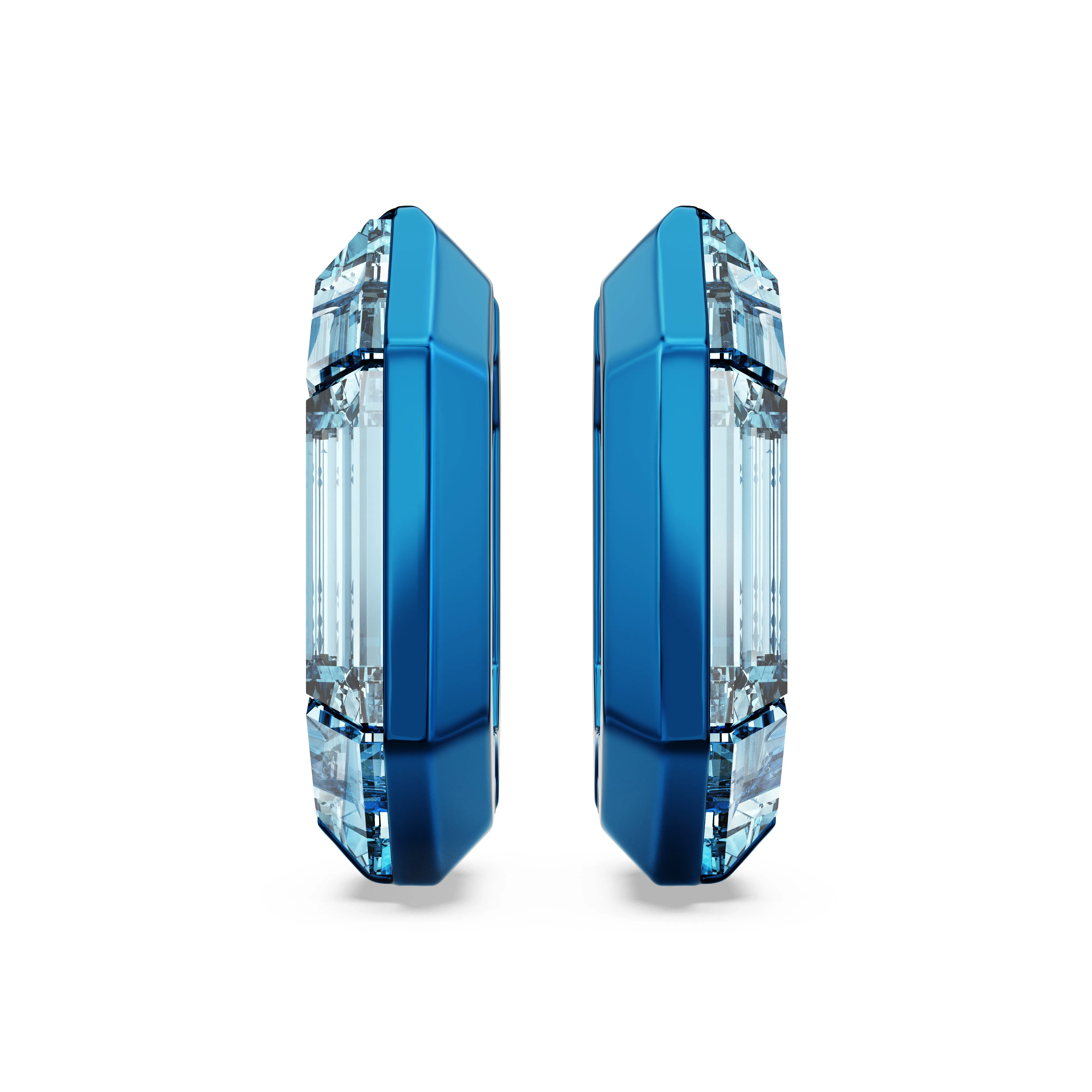 Blue Lucent Hoop Earrings by Swarovski