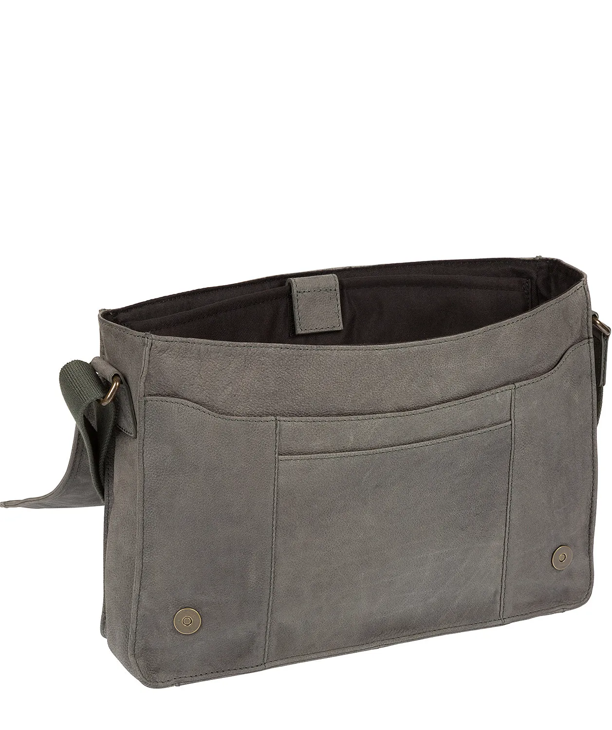 'Bolt' Vintage Grey Leather Messenger Bag