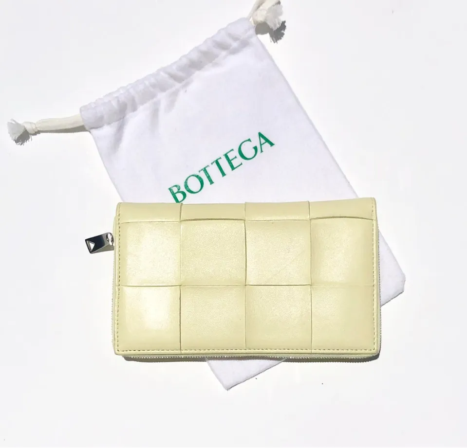 Bottega Veneta intrecciato zip around wallet/clutch bag in butter (For Hire)