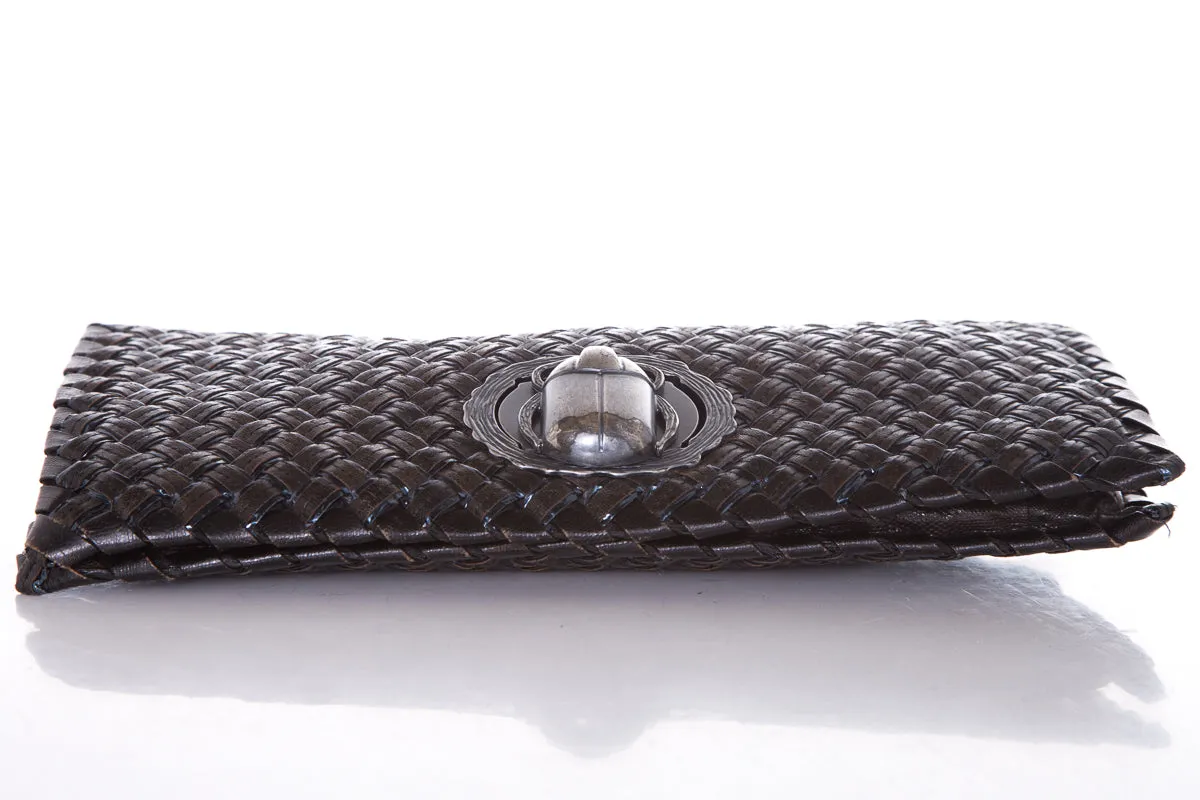 Bottega Veneta Vintage Black Scarab Beatle Clutch