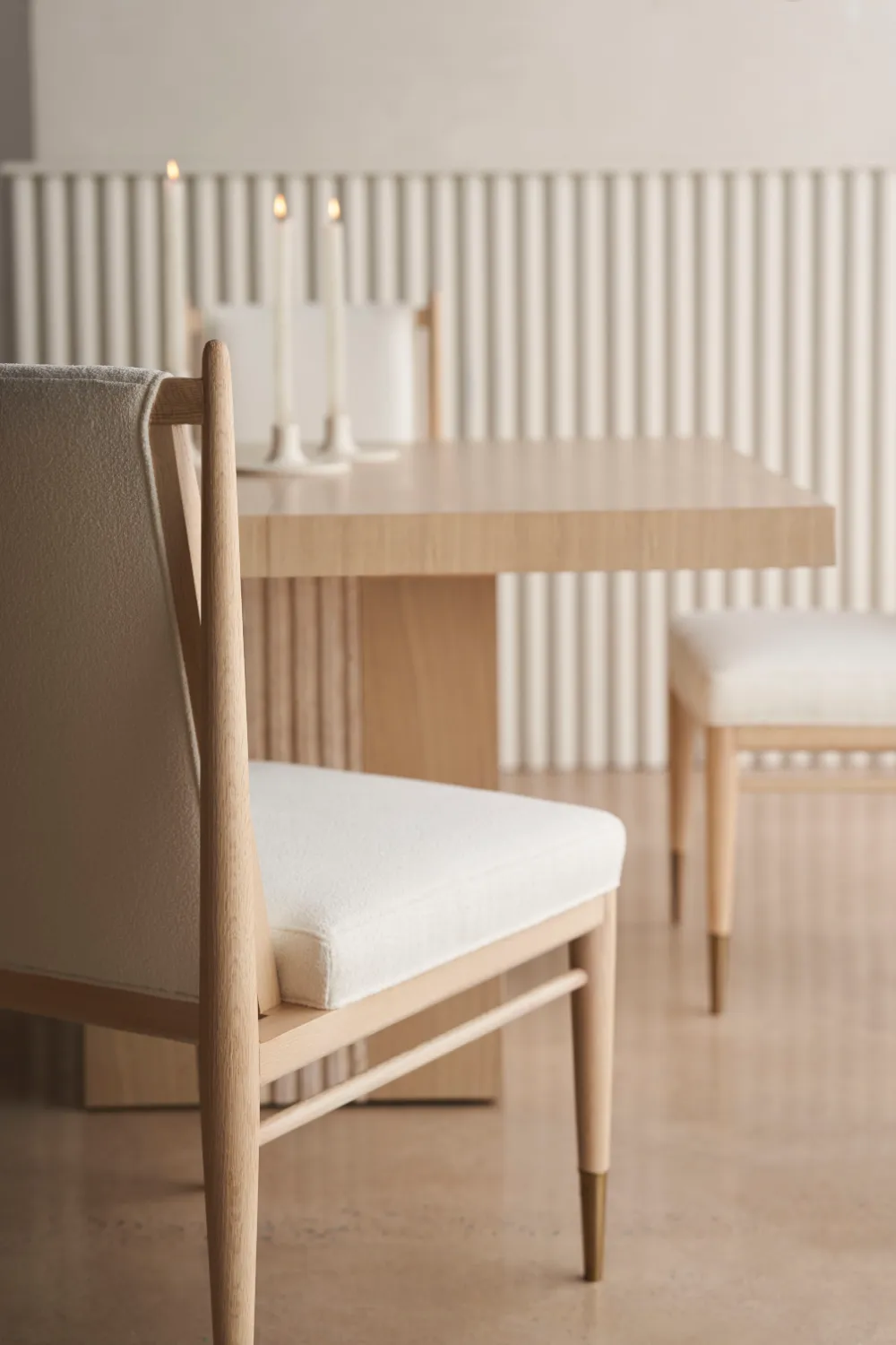 Bouclé Ivory Dining Chair | Caracole Unity