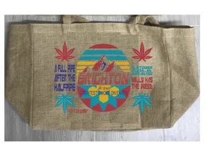 BRIGHTON UTAH BURLAP TOTE BAG