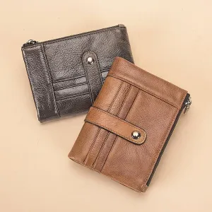 Brown Leather Billfold Wallet for Men Bifold Wallet Brown Leather Small Wallet For Men