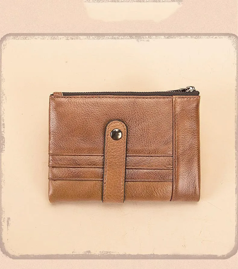 Brown Leather Billfold Wallet for Men Bifold Wallet Brown Leather Small Wallet For Men