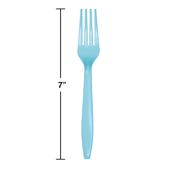 Bulk Pastel Blue Plastic Forks (288 per Case)