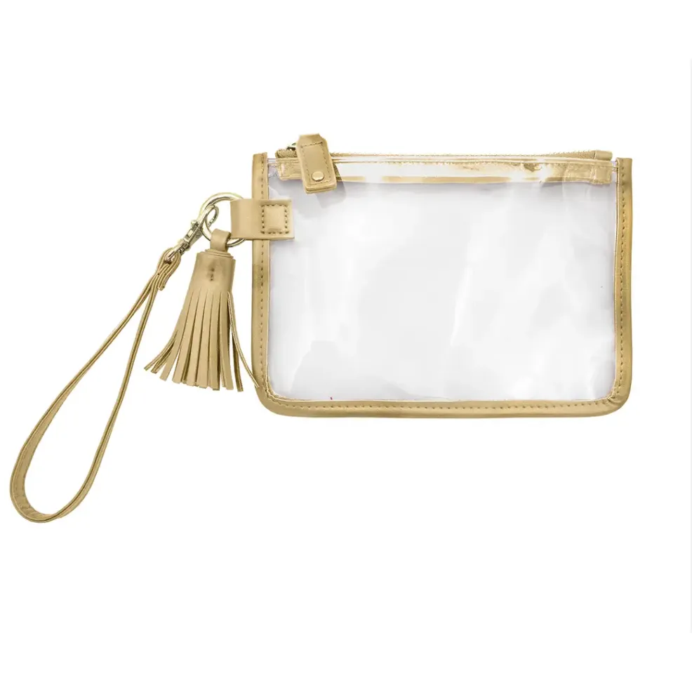 Capri Clear Wristlet W/Tassel