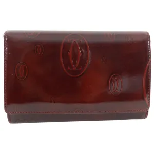 Cartier Burgundy Trifold Logo Happy Birthday Wallet