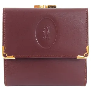 Cartier Vintage Must de Cartier Burgundy Logo French Wallet