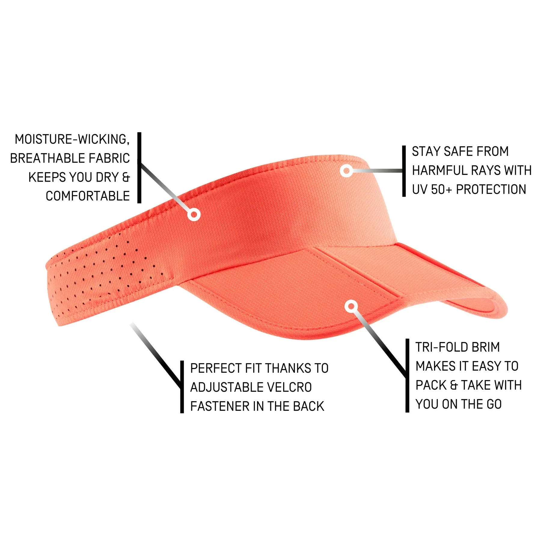 CEP Unisex's The Run Visor - Coral