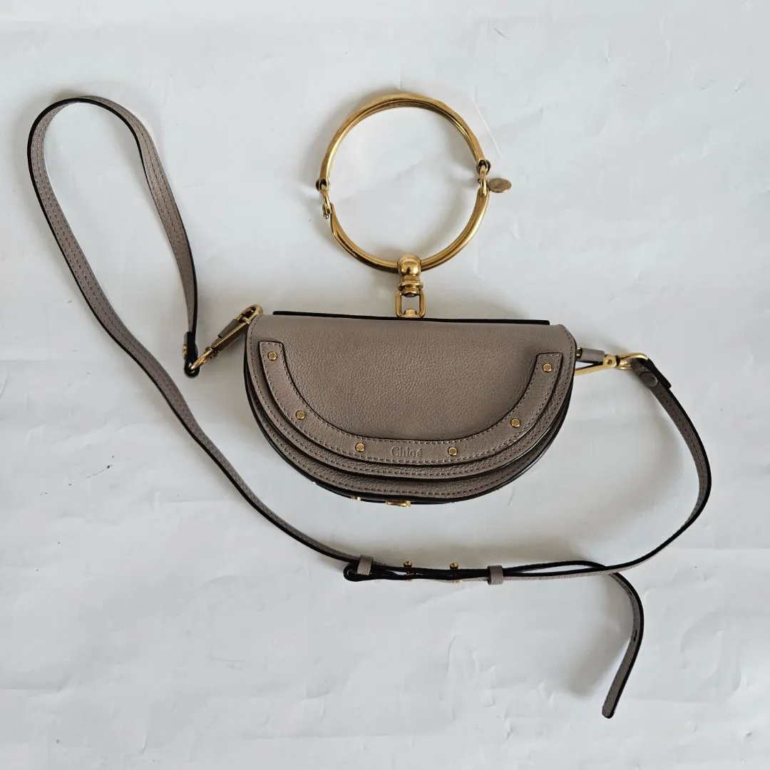 Chloé beige Leather Nile Bracelet Minaudiere crossbody bag