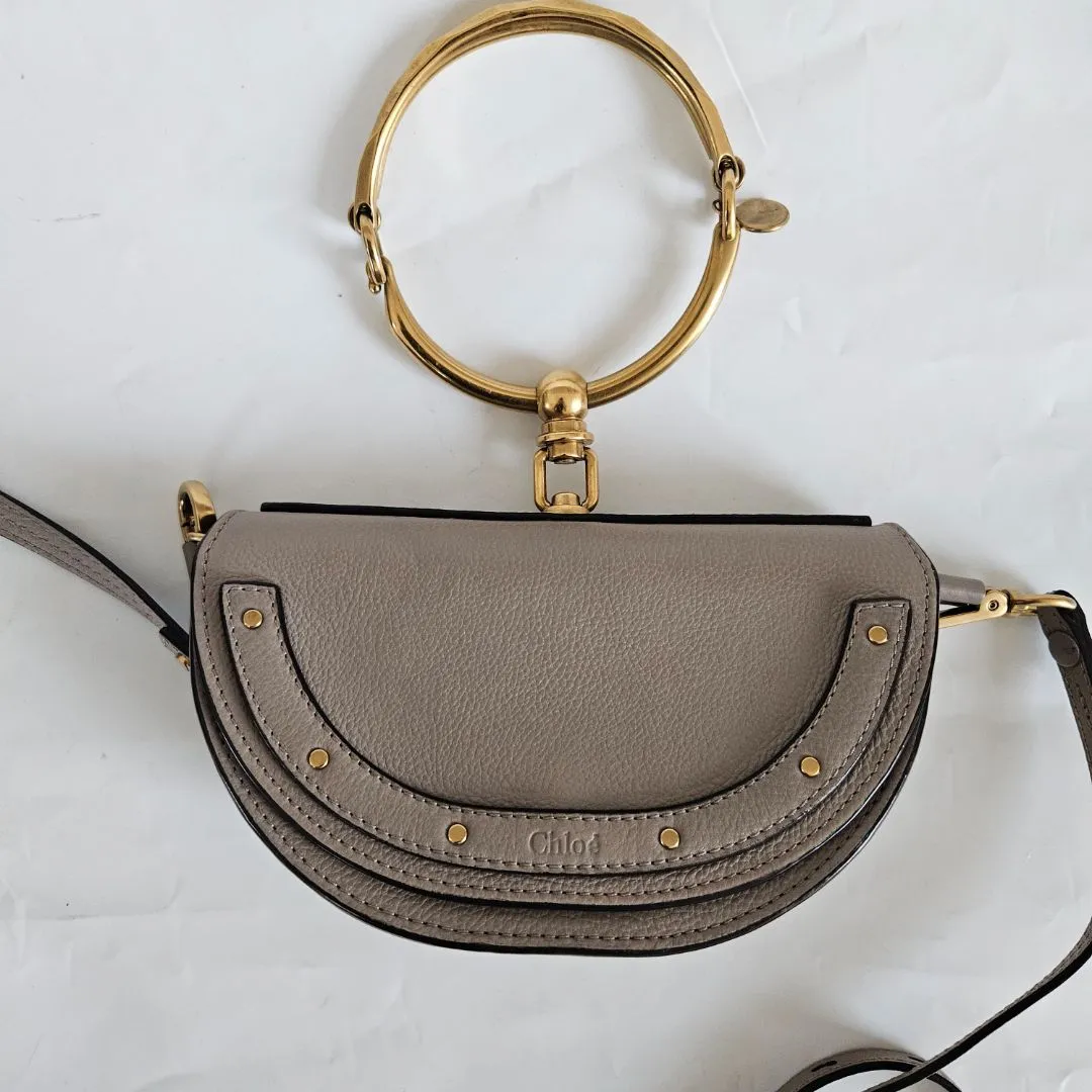 Chloé beige Leather Nile Bracelet Minaudiere crossbody bag