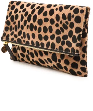 Clare V. Oversize Leopard Foldover Clutch