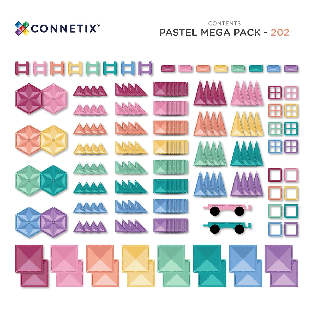 Connetix Tiles 212 Piece Pastel Mega Pack