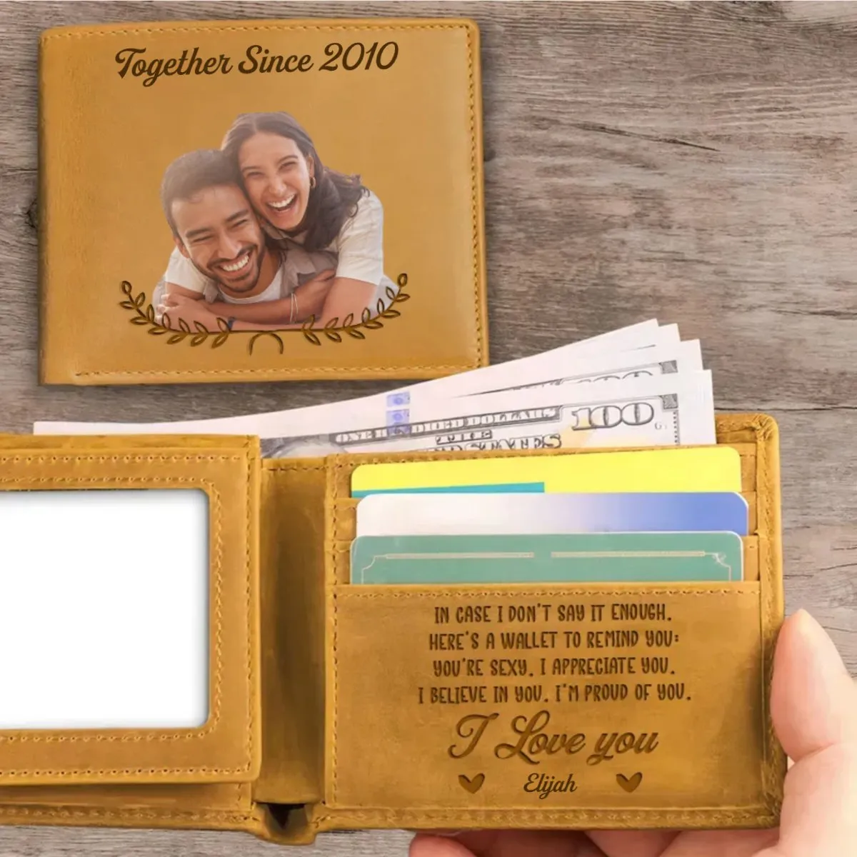 Couple - To My Husband Here's A Wallet To Remind You - Personalized Photo Leather Wallet