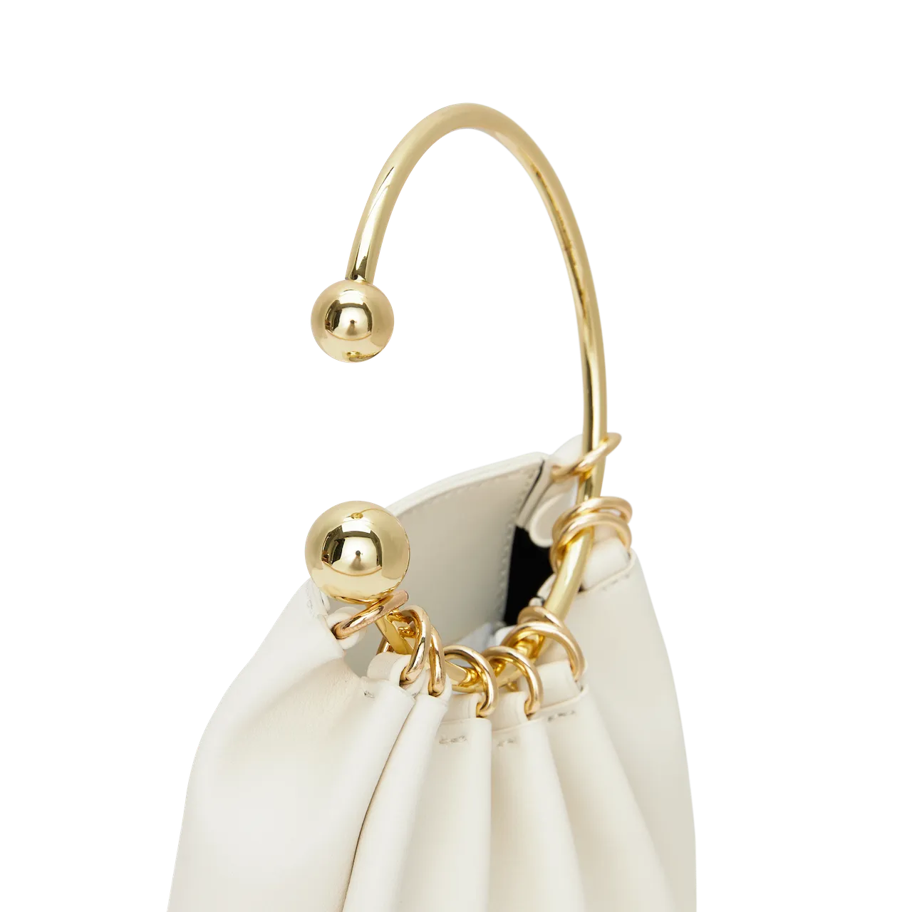 Cream Ring Handle Bag