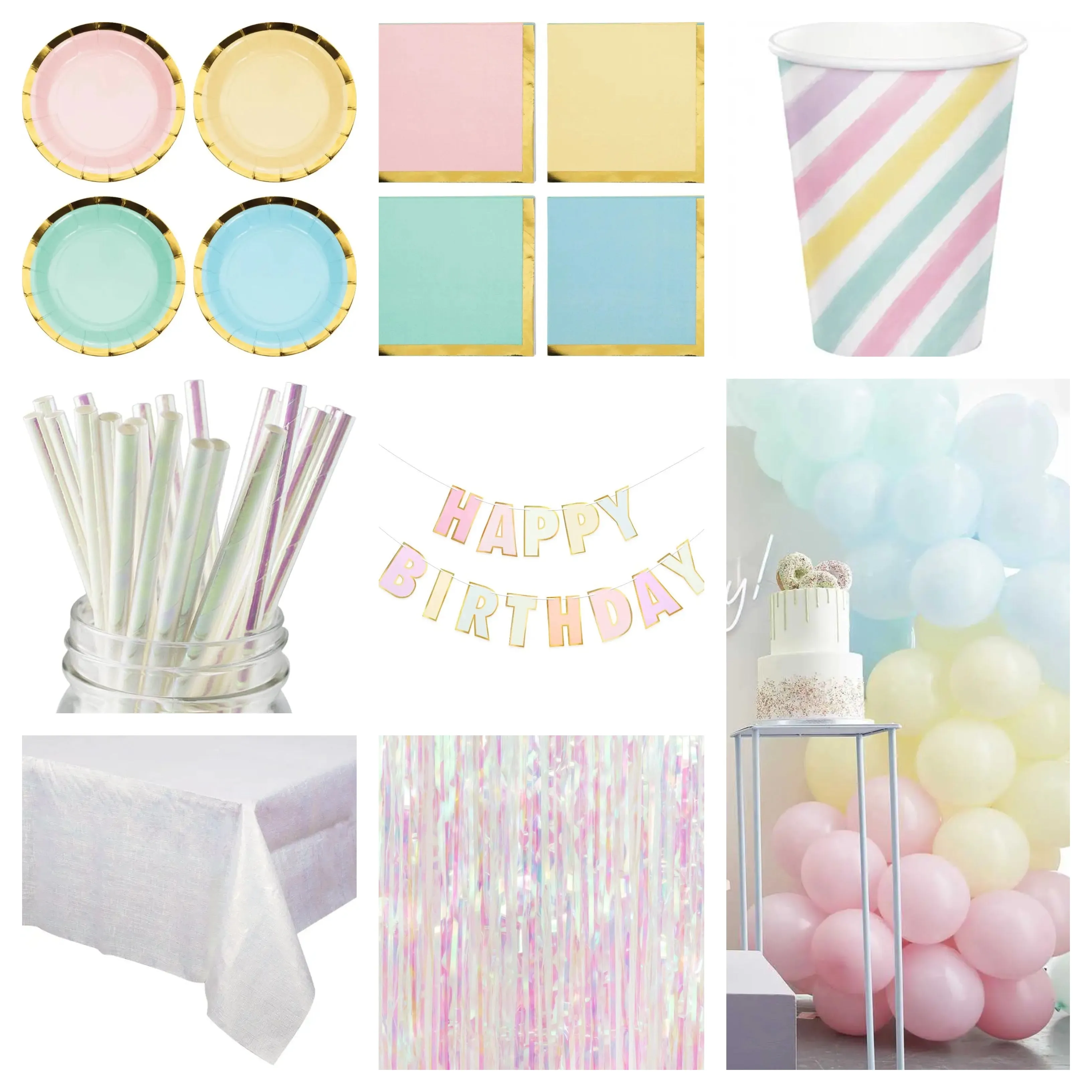 Deluxe Pastel Party Pack for 8 - SAVE 16%