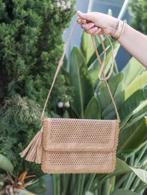 Diamond Cut Out Bag - Tan