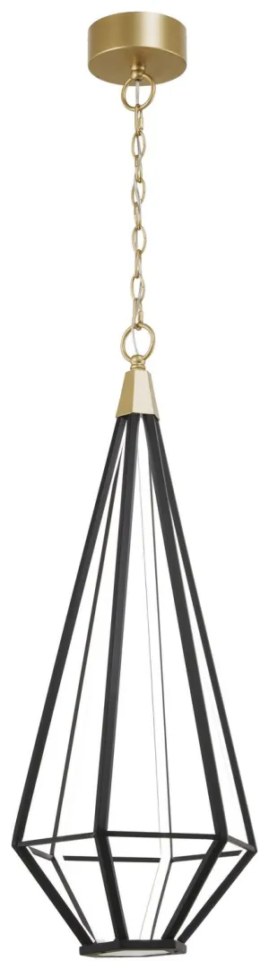 Dripping Gems LED Pendant in Soft Brass And Black