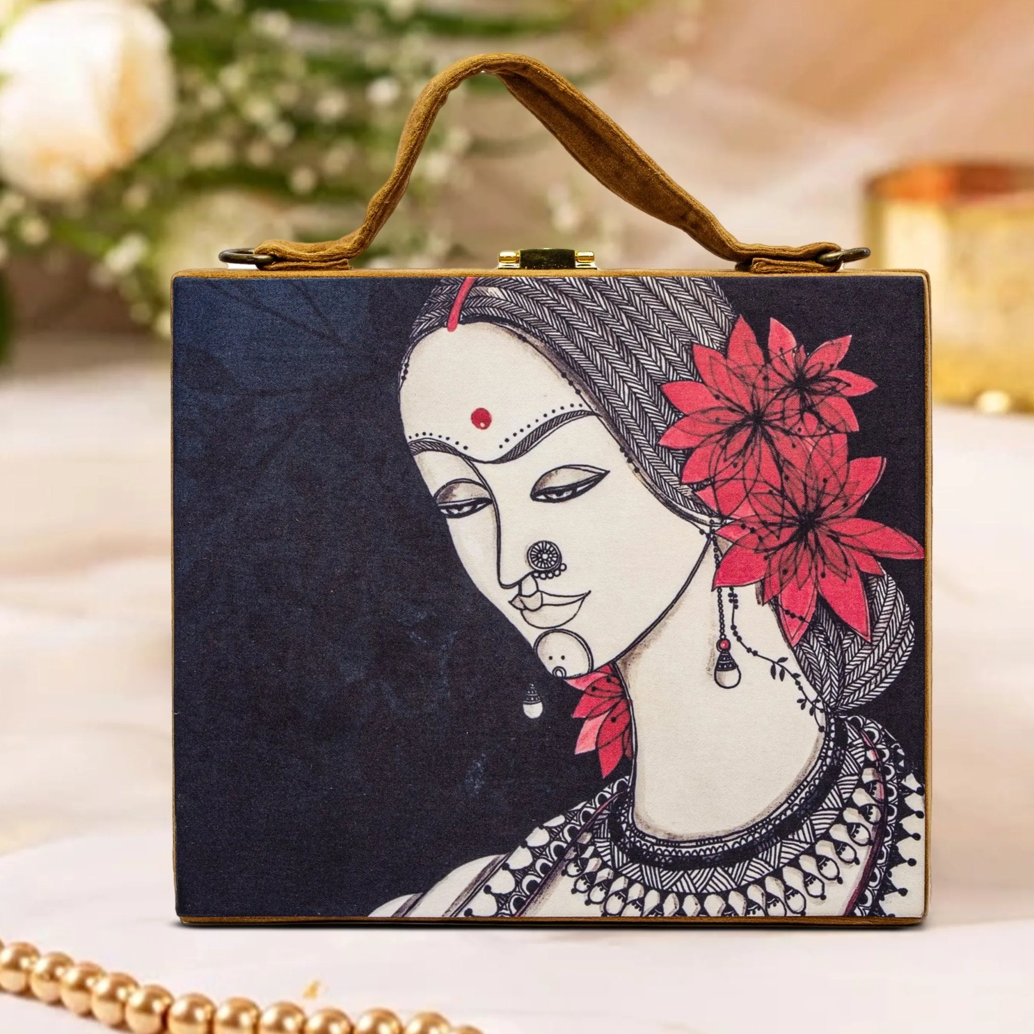 Dulhan Suede Evening Clutch