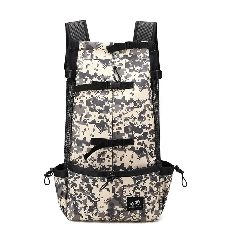 Durable Camouflage Backpack Carrier for Medium to Large Dogs