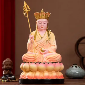 Earth Matrix, Dizang Pusa, Kṣitigarbha Statue, Pastel Resin Material