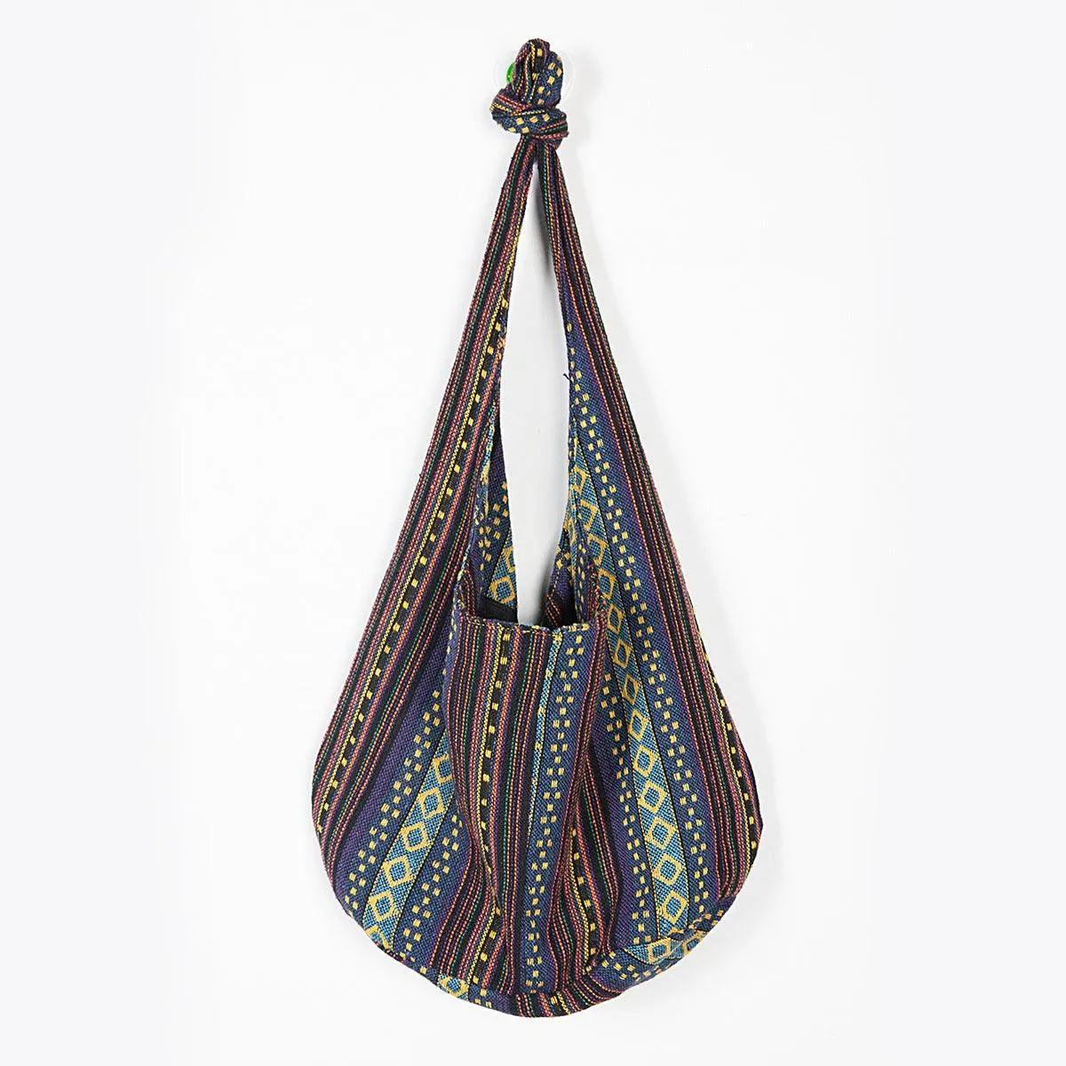 Elegantly Boho: Ladies' One-Shoulder Jacquard Canvas Handbag